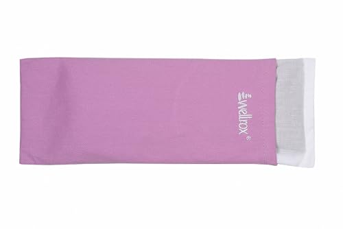 Wellrox Weighted Eye Pillow - Flaxseeds & Lavender Eye Pillow Weighted for Restorative Yoga, Meditation & Stress Relief (Lavender, Scented) - color: Lavender