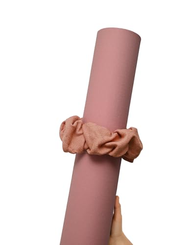Yoga Mat Scrunchie Yoga Mat Strap Carrier Pilates Mat Holder | Holds Your Yoga Mat in Style, Adjustable & Stretchy Yoga Mat Band, Fits Most Standard Yoga Mats (mat not included),Yoga Gifts - color: Pink