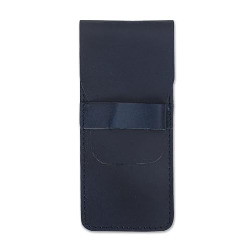 Leather Pen Sleeve Case for Fountain Pens, Multi Pen Holder Organizer, Handmade Full Grain Leather Pouch, Durable Protective Pen Cover, Classic Pen Storage Gift (Blue) - color: Blue