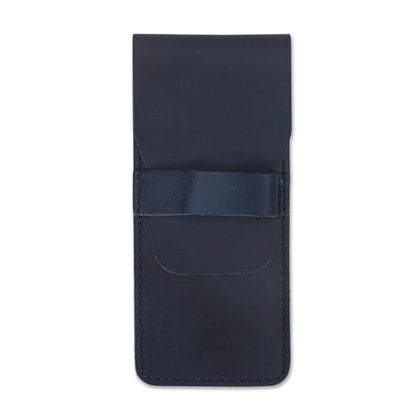 Leather Pen Sleeve Case for Fountain Pens, Multi Pen Holder Organizer, Handmade Full Grain Leather Pouch, Durable Protective Pen Cover, Classic Pen Storage Gift (Blue) - color: Blue