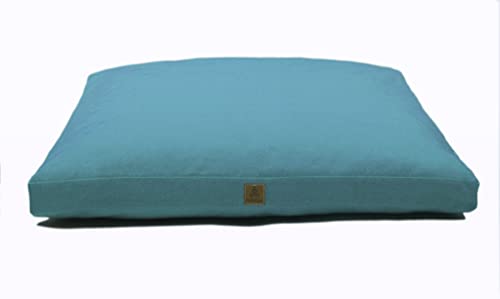 Zabuton Meditation Mat (36"×28"×2") Luxurious Meditation Cushion for Kneeling Sitting Large Floor Pillow Zafu/Bench-Washable Cotton Cover 100% Organic Cotton Filling (Cyan Blue) - color: Cyan Bue