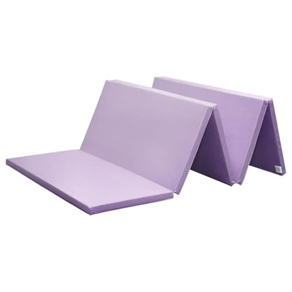 KaRaDaStyle Gymnastics Mat Folding Stretch Mats 75"x31"x1.2" Exercise Muscle Training Children Play Horizontal Bar Mat Yoga Sports Soundproof Home Use - color: Purple/5-fold