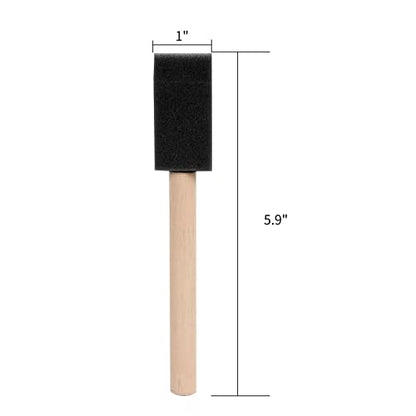Mister Rui 50-Pack 1 Inch Sponge Paint Brushes with Wood Handles | High-Absorbency Foam Brushes for All Paints, Stains & Varnishes. Smooth, Drip-Free on Crafts, Furniture & Touch-Ups - color: Foam Brush Set | Pack of 50