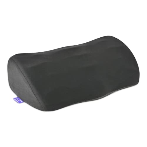 C CUSHION LAB Ergonomic Foot Rest for Under Desk - Patented Massage Ridge Design Memory Foam Foot Stool Pillow for Work, Home, Gaming, Computer, Office Chair - Footrest for Back and Hip Pain Relief - color: Black