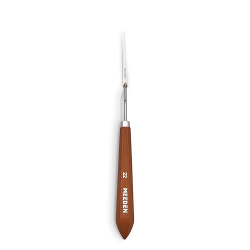 MEEDEN Artist Palette Painting Knife: 9.09" Flexible Stainless Steel Art Pallet Scraper Knife with Wood Handle for Oil Painting Accessories for Acrylic Gouache, Canvas, #22 - style: #22