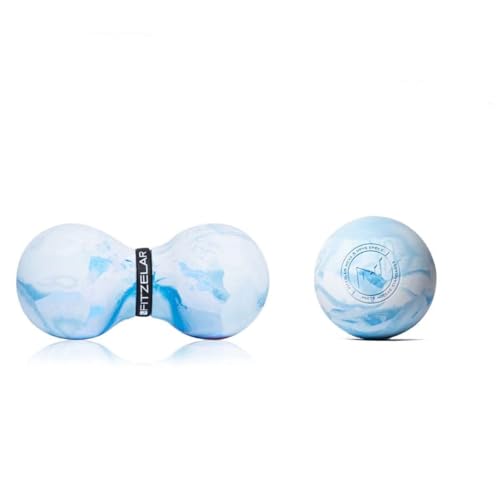 FITZELAR Massage Lacrosse Balls for Myofascial Release, Quality Certification, Massage Deep Tissue for Back and Shoulder, Trigger Point Therapy, Muscle Knots, Relieving Muscle Pain (2Blue) - color: 2blue