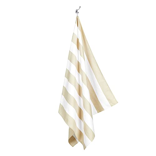 Dock & Bay Beach Towel - Quick Dry, Sand Free - Compact, Lightweight - 100% Recycled - Includes Bag - Cabana Light - Bora Bora Beige - Extra Large (200x90cm, 78x35) | Sand-Resistant, Includes Travel Bag, Lightweight & Compact, 100% Recycled DryQ Fabric, E