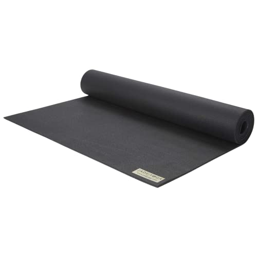 JadeYoga Harmony Yoga Mat - Durable & Thick Gym Fitness Mat, Non-Slip Natural Rubber Yoga Mat - Home Exercise & Stretching Mat, Workout Mat - Yoga, Pilates & Meditation for Women & Men - color: Black, size: 74"