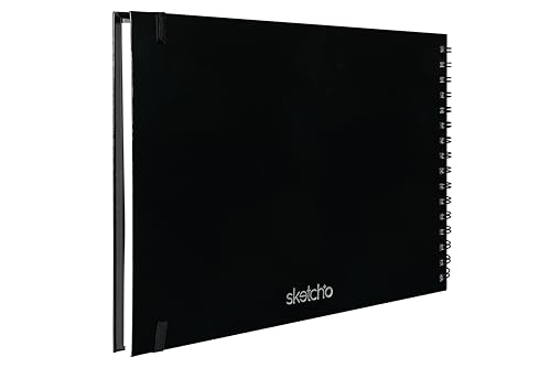 Creo Crafts 9" x 12" SketchO Sketchbook_Top Spiral Wire-O Bound_128 Pages (64 Sheets) 140gsm | Landscape Hardcover, Acid-Free Natural Shade Paper for Artists, Students & Travel Sketching - size: A4