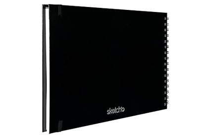 Creo Crafts 9" x 12" SketchO Sketchbook_Top Spiral Wire-O Bound_128 Pages (64 Sheets) 140gsm | Landscape Hardcover, Acid-Free Natural Shade Paper for Artists, Students & Travel Sketching - size: A4