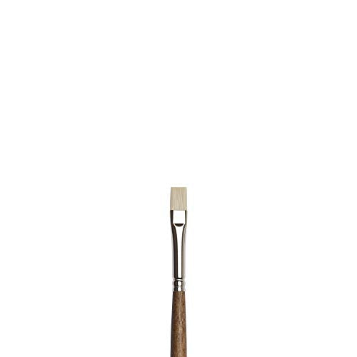 Winsor & Newton Artists' Oil Synthetic Brush, Bright #4 | Synthetic Flagged Bristles, Excellent Color Carrying Capacity, Handmade in England, For Oil Paint - style: Bright #4