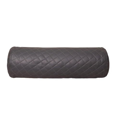 Neck Roll Pillow Cushion Cover, 24x7 Inch Full Moon Round Bolster Pillow Case, Cylinder Soft Lambskin Leather Pillowcase for Head, Spine & Neck Support During Sleep - Quilted Charcoal Grey Pack of 1 - color: Quilted Charcoal Grey Pack of 1