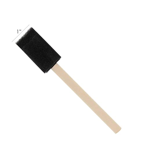 Artlicious 1 Inch Foam Brushes Wood Handle Paint Brush Set (Value Pack of 25) - Lightweight, Durable and Great for Acrylics, Stains, Varnishes, Art & Crafts - size: 1 Inch - 25 Pack
