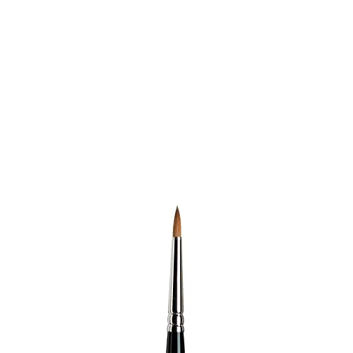 Winsor & Newton Series 7 Kolinsky Sable Miniature Watercolor Brush - Short Handle Round #4 | The World's Finest Watercolor Brush, Kolinsky Sable Hair, Rust-proof, Seamless Nickel Plated Ferrules, Hand-Made in England - size: #4, style: Mini Round