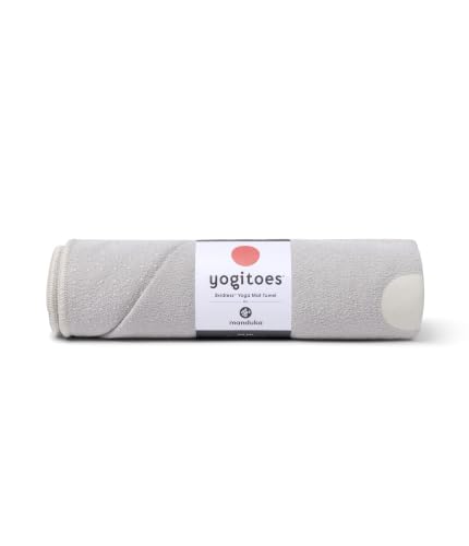 Manduka Yogitoes Hot Yoga Mat Towel - 71" | Moisture Activated Grip | Patented Silicone Nubs | Highly Absorbent, Durable & Easy Care | Made from Recycled Materials | 71 x 24 Inches | Linen - color: Linen, size: 71" x 24"