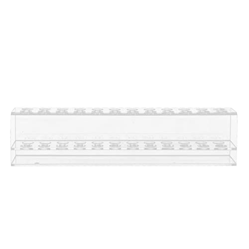 Cabilock Small Desk Organizer Clear Acrylic Brush Display Pen Stand: Pen Holder Pen Organizers for Colored Pencils Paint Makeups Cosmetic Brush Hole Desktop Stand - size: 24x5.5cm