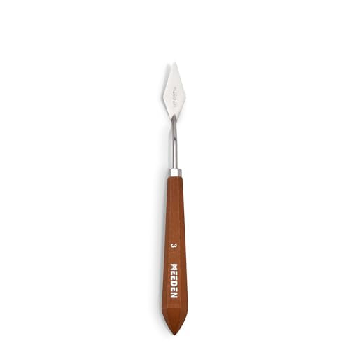 MEEDEN Artist Spatula Palette Knife: 8.46" Flexible Stainless Steel Art Scraper Painting Knife with Wooden Handle for Canvas, DIY Crafts, #3 - style: #3