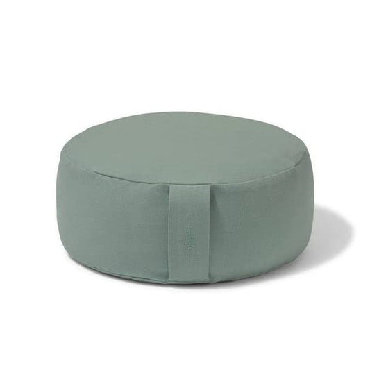 renoo Round Organic Meditation Cushion Zafu - Buckwheat Meditation Pillow for Yoga and Mindfulness - Adjustable Height - Floor Cushion - GOTS Certified Cotton Washable Cover - 13x7 - seafoam - color: Seafoam
