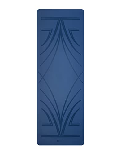 YOGA DESIGN LAB | The Infinity Mat | Luxurious Non-Slip Design Provides Unparalleled Grip to Support and Align You Beautifully | Eco-Friendly | w/Carrying Strap! - color: Diamond Align Navy, size: 5mm