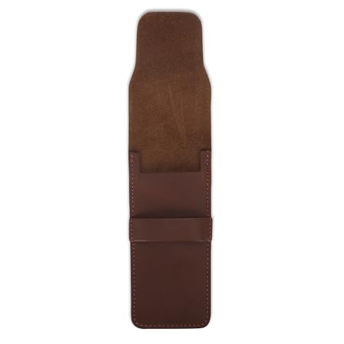 Leather Pen Sleeve Case for Fountain Pens, Multi Pen Holder Organizer, Handmade Full Grain Leather Pouch, Durable Protective Pen Cover, Classic Pen Storage Gift (Tan) - color: Tan