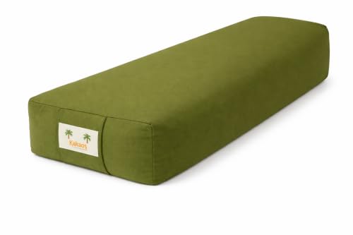 Kakaos Small Rectangual Yoga Bolster | Cotton Cover - color: Sage