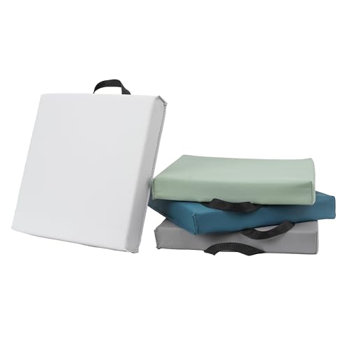 FDP SoftScape 12 inch Square Toddler Floor Cushions with Handles Flexible Seating for Daycare, Preschool, Playroom 1.5 inch Deluxe Foam (4-Piece) - Glacier - color: Glacier