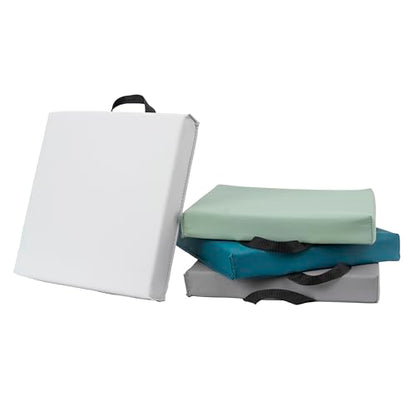 FDP SoftScape 12 inch Square Toddler Floor Cushions with Handles Flexible Seating for Daycare, Preschool, Playroom 1.5 inch Deluxe Foam (4-Piece) - Glacier - color: Glacier