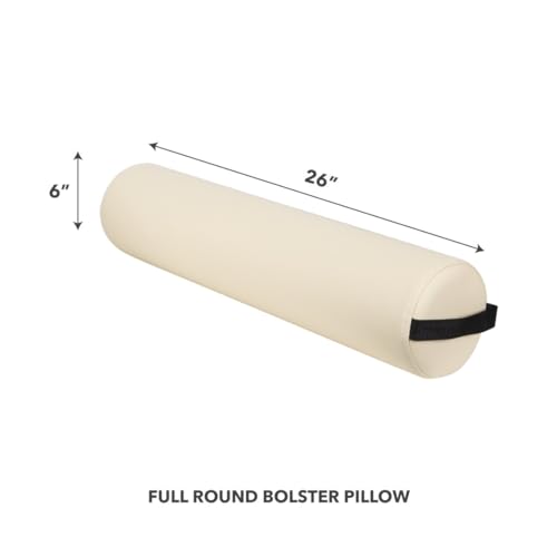 ForPro Full Round Bolster Pillow, Crème, Oil and Stain-Resistant, for Massage and Yoga, 6” R x 26” L - color: Crème, size: Full Round