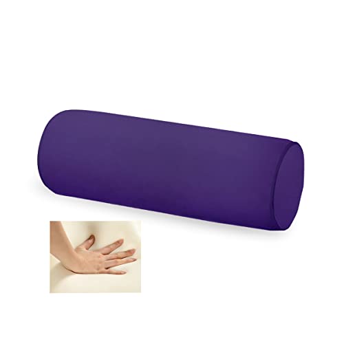 16x6 Inch Round Neck Pillow for Sleeping, Neck Pain Relief, Side Back Stomach Sleeper, Car or Office Chair Sofa,Support Pillow for Posture & Comfortable Spine Position(Purple) - color: Purple, size: 16X6