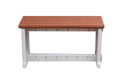 Bench, Redwood Top with Warm Grey Sides, 1 Pack - Proudly Made in The USA, Click and Lock Hardware-Free Assembly, Durable and Stylish Outdoor Seating - color: Redwood/Warm Grey, size: 1 Pack
