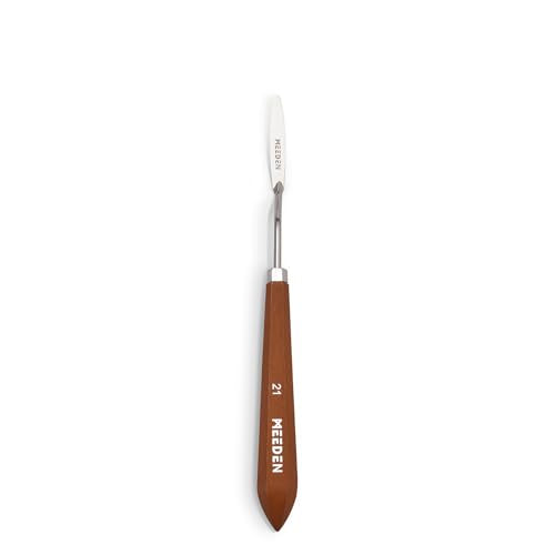 MEEDEN Artist Spatula Palette Knife: 8.58" Flexible Stainless Steel Art Scraper Knife with Wood Handle for Professional Oil Painters, Art Students, Beginners, #21 - style: #21