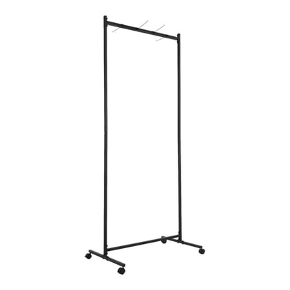TFCFL Yoga Mat Holder Hanging, Floor Rolling Yoga Mat Cart on Wheels, Metal Storage Rack, 50lbs Capacity, 4pcs 9.8" Hooks, Adjustable Spacing for Home Gym, Fitness Club,Yoga Studio (Black)