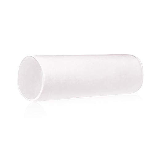 Tinbolunce Memory Foam Roll Pillow for Knee/Leg/Neck - Full Moon Bolster/Round Cylinder Pillow for Sleeping on Side or Back - Removable Cooling Cover Length 18" x 6" Diameter (Cream) - color: Cream, size: 18X6