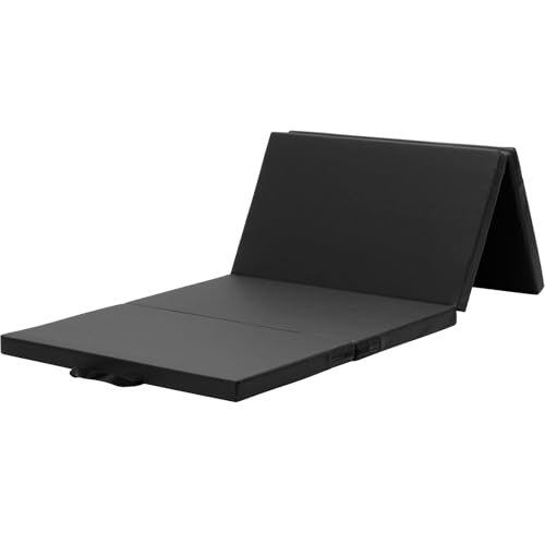KaRaDaStyle Gymnastics Mat Folding Stretch Mats 71"x31"x2" Exercise Muscle Training Children Play Horizontal Bar Mat Yoga Sports Soundproof Home Use - color: Black/4-fold