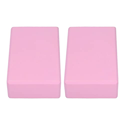 Yoga Blocks, Premium EVA Foam Non Slip Yoga Blocks 2 Pack Pink Provides Stability Support for Yoga Pilates Meditation 15 x 22.5 x 7.5cm
