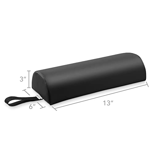 Saloniture Half Round Neck Massage Table Bolster Pillow Pad - 13 x 6 x 3 Inch - Black - color: Black