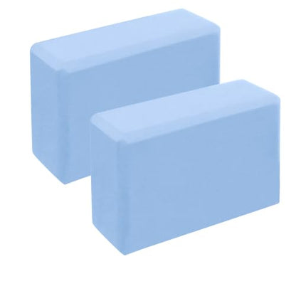 Leikefitness Yoga Blocks 2 Pack,Lightweight-High Density Eva Foam Soft Non-Slip for Yoga, Pilates, Meditation 9"×6"×3" - color: Blue