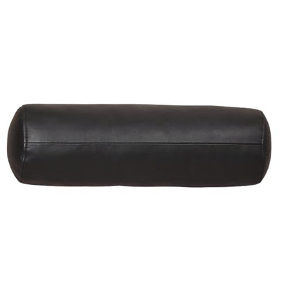 넥 롤 베개 쿠션 커버, 40.6 x 15.2cm(16 x 6인치) 보름달 라운드 볼스터 베개 커버, 수면 중 머리, 척추 및 목 지지용 실린더 부드러운 양가죽 베개 커버 - 블랙 1팩 - color: 블랙 1팩