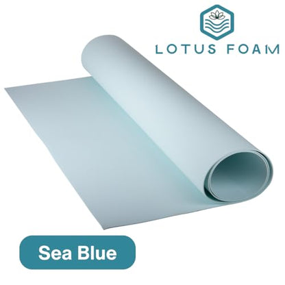 LotusFoam EVA Foam Sheet 3mm – 44"x 85" Craft Foam for Cosplay, Costumes & DIY, High Density 130 kg/m3, Heat Shapeable, Paintable, 35 Colors (Sea Blue) - Sea Blue - color: Sea Blue