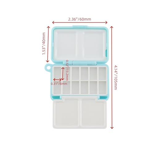 Bitray Mini Watercolor Palette 12 Well Empty Watercolor Palette - Green | Travel Watercolor Tray, Plastic, Portable, Lightweight, Paint Storage, Snap Closure, Leak-Proof, for Watercolor Acrylic, 1Pcs - color: Green, size: 24 Wells