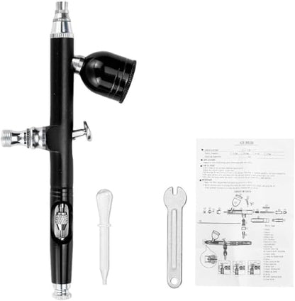 Airbrush Kit, Dual Action 0.3mm Gravity Feed for Nail Art & Models | 0.3mm precision nozzle, Independent air & fluid trigger control, Gravity feed for efficient paint flow, Ergonomic design