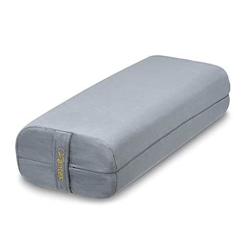 Giantex Yoga Bolster Pillow, with Carry Handle, Removable Machine Washable Soft Suede Pillowcase, Meditation Rectangular Yoga Pillow Perfect for Restorative Yoga - color: Grey