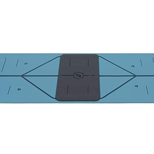 Liforme Yoga Pad - Revolutionary Alignment System, Advanced Non-Slip Grip | Eco-friendly, Non-Toxic, Sweat-Resistant, 4.2mm thick pad for knee, elbow and hand support during Yoga, Free Yoga Bag - color: Gray