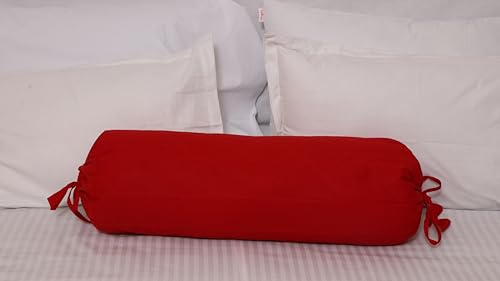 Bolster removable cover cotton (Burgundy, 6" x 16" (15cm x 40 cm)) - size: 6" x 16" (15cm x 40 cm)