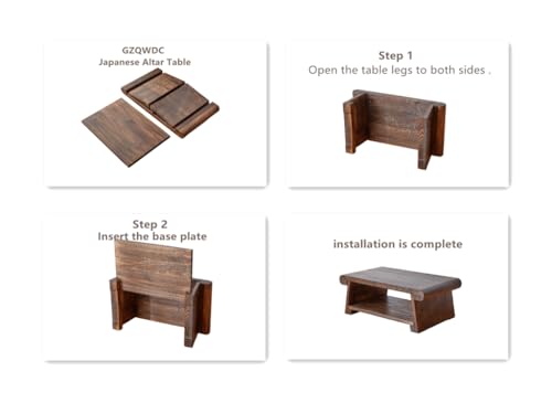 Folding Japanese Low Floor Table,Small Wood Meditation & Altar Table - size: 23.6"X13.6"X9.5”