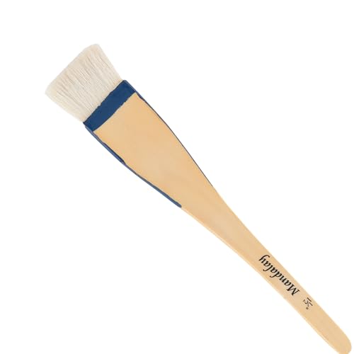 Creative Mark Mandalay Professional Goat Hair Hake Brush - 1-1/2" Wide Paint Brush with Paddle Handle for Professional Artists - Soft Natural Bristles Ideal for Sumi-e and Color Washes - size: 1.5"