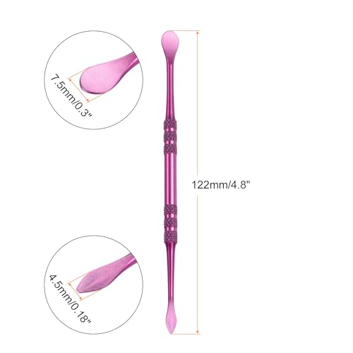 HARFINGTON 8 Pcs Wax Carving Tools 4.8" Double Ended Clay Tools Violet | Stainless Steel Wax Carvers Sculpting Modeling Spoon for Figures Clay Handmade Art Works - color: Violet