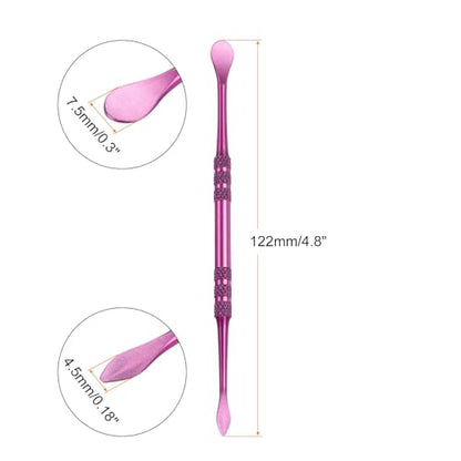 HARFINGTON 8 Pcs Wax Carving Tools 4.8" Double Ended Clay Tools Violet | Stainless Steel Wax Carvers Sculpting Modeling Spoon for Figures Clay Handmade Art Works - color: Violet