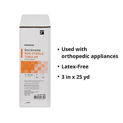 McKesson Stockinette, Non-Sterile, Cotton, Beige, Tubular, 3 in, 1 ct | 25 yds - size: 9.5 Inch x 75 Feet