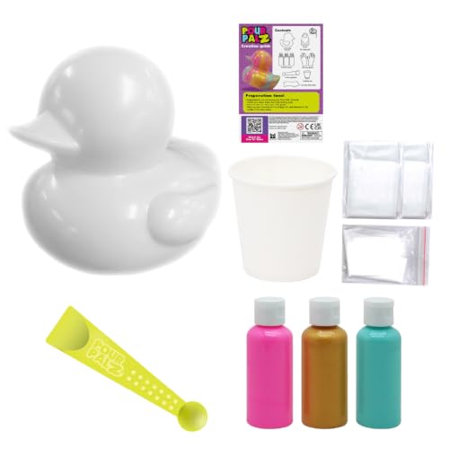 Paint Pour Duck DIY Paint Pouring Art Kit for Kids & Adults, Collectible Duck Figure Craft Set, Paint Your Own DIY Art Activity Kit with Acrylic Paints, Ages 5+, Golden Dream - color: Gold